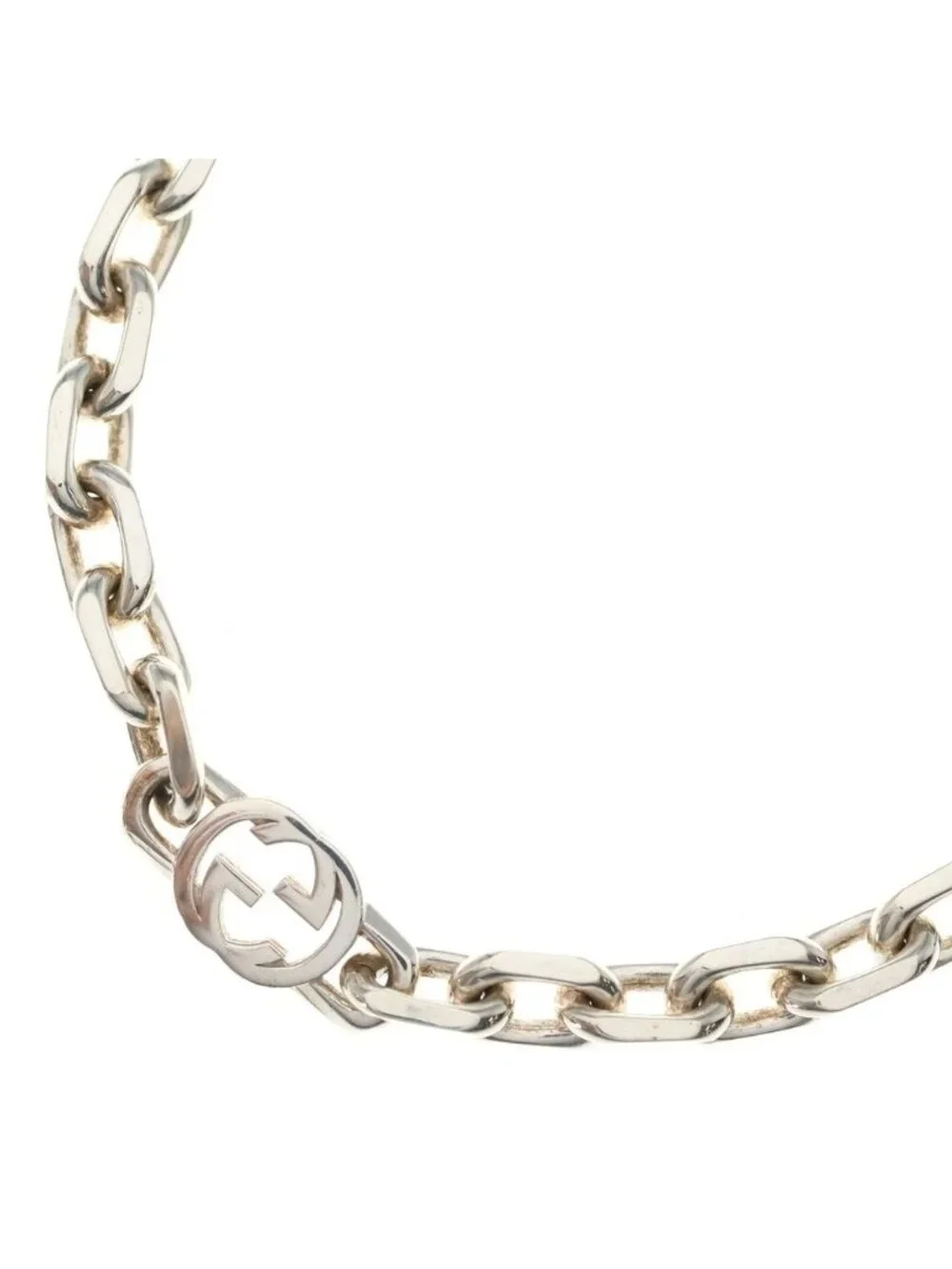 Gucci Interlocking Chain Necklace Silver